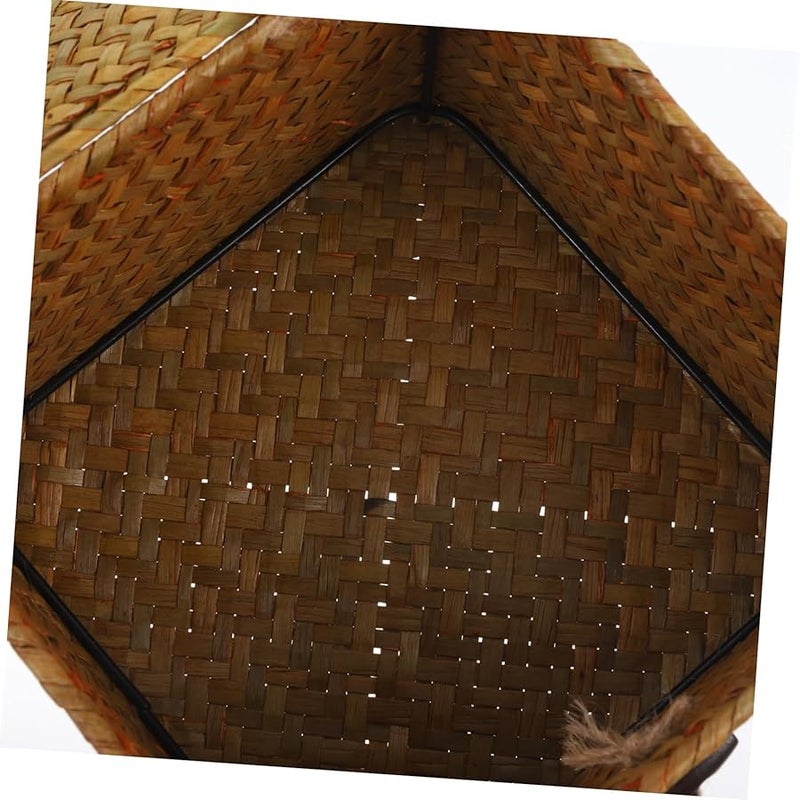 Hand Woven Seagrass Tissue Box Cover Decorative Napkin Holder For Living Room Car - Image 4